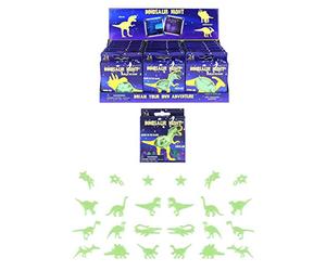 Henbrandt Lot de 24 stickers muraux phosphorescents dinosaures jurassiques pour chambre d'enfant