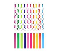 Henbrandt Lot de 300 chaînes en papier avec maillons en papier autocollants (21 cm x 2,5 cm) pour salle de rts et travaux manuels, guirlande de décoration pour décorations de fête