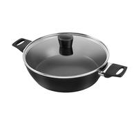 HENCKELS by ZWILLING Breeze Poêle de service avec 2 poignées et couvercle, 28 cm, avec revêtement en céramique antiadhésif, compatible avec les plaques à induction, Noir