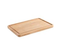HENCKELS Planche à découper en bois, 32 x 22 x 2 cm, rigole à jus | Utilisable des deux côtés, brun naturel