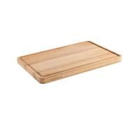 HENCKELS Planche à découper en bois, 40 x 27,5 x 2,5 cm, rigole à jus | Utilisable des deux côtés, brun naturel