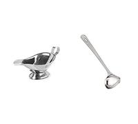 HENDI 432129 Saucière - 0,28 l & IBILI 710401 Cuillère à Sauces, Fonte, Argent, 8.0 x 6.5 x 27.5 cm