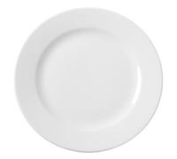 HENDI Assiette plate, bords renforcés, émaillage de qualité, résistance aux impacts et à l'usure, convient à micro-ondes et lave-vaisselle, ø240mm, porcelaine blanche
