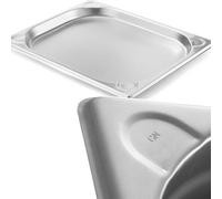 Hendi 806302récipient Gastronorm 1/2gn, 1l, Acier Inoxydable, Argent, 32,5x 26,5x 2cm