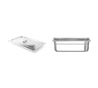 HENDI 806814 Couvercle Gastronome Argent GN 1/1 & Bac Gastronorme, GN 1/3, résistance thermique -40 °C à 300 °C, utilisable dans des fours 4L