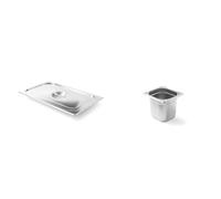 HENDI 806814 Couvercle Gastronome Argent GN 1/1 & Bac Gastronorme, GN 1/6, résistance thermique -40 °C à 300 °C, 2.4L