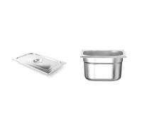 HENDI 806814 Couvercle Gastronome Argent GN 1/1 & Bac Gastronorme, GN 1/6, résistance thermique -40 °C à 300 °C