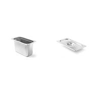 HENDI 806845 Couvercle Gastronome + Hendi Bac Gastronorme, GN 1/3, résistance Thermique -40 °C à 300 °C, utilisable dans des Fours à Convection, des Chafing Dishes, 7.8L, 325x176x(H) 200mm, INOX