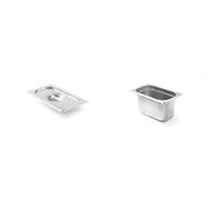 HENDI 806852 Couvercle Gastronome + HENDI Bac Gastronorme, GN 1/4, résistance thermique -40 °C à 300 °C, utilisable dans des fours à convection, des chafing dishes, 4L, 265x162(H)150mm, inox