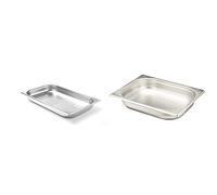 Hendi 807125 Bac Gastronome GN 1/1 perforé & Bac Gastronorme, GN 1/2, résistance thermique -40 °C à 300 °C, utilisable dans des fours à convection, des réfrigérateurs, 4L, 325x265x 65mm, inox