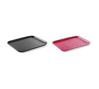 HENDI 878859 Plateaux Fastfood Grand, Noir & 878910 Plateaux Fastfood Moyen, Rouge