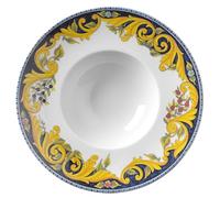 HENDI Assiette à pâtes en porcelaine émaillée avec décor Barocco, assiette creuse émaillée pour servir les pâtes, compatible lave-vaisselle et micro-ondes, ø275x(H)60mm, multicolore