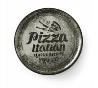 Hendi Assiette à pizza ronde Porcelaine émaillée Ø330 mm Noir Micro-ondes & Lave-vaisselle