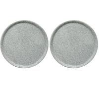 HENDI Assiette à pizza ronde, porcelaine, motif: granite, conviennent pour la lave-vaisselle et les fours à micro-ondes, ⌀330 mm, gris (Lot de 2)