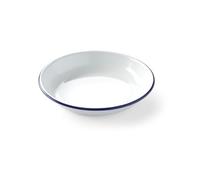 Hendi Assiette creuse en acier émaillé blanc, liseré bleu Ø220×H36 mm