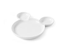 HENDI Assiette en porcelaine blanche, forme Ours, assiette de service décorative Ø190 mm sans oreilles, hauteur 27 mm, finition lisse et brillante