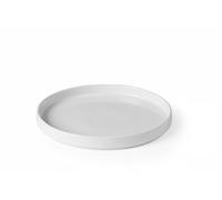 HENDI Assiette plate à bord haut, Oslo, ⌀240mm, porcelaine blanche émaillée