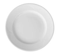 HENDI Assiette plate, bords renforcés, émaillage de qualité, résistance aux impacts et à l'usure, convient à micro-ondes et lave-vaisselle, ø200mm, porcelaine blanche