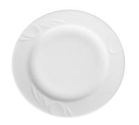 HENDI Assiette plate, bords renforcés, émaillage de qualité, résistance aux impacts et à l'usure, convient à micro-ondes et lave-vaisselle, ø160mm, porcelaine blanche
