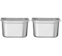 HENDI Bac Gastronorm GN 1/2, Kitchen Line, résistance thermique -40 °C à 250 °C, compatible four et bain-marie, 12,5L, 325x265x(H) 200mm, acier inoxydable (Lot de 2)