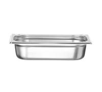 HENDI Bac Gastronorm GN 1/4, Kitchen Line, résistance thermique -40 °C à 250 °C, compatible four et bain-marie, 1,8L, 265x162x(H) 65mm, acier inoxydable