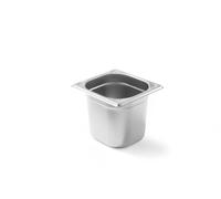 HENDI Bac Gastronorm GN 1/6, Kitchen Line, résistance thermique -40 °C à 250 °C, compatible four et bain-marie, 2,4L, 176x162x(H) 150mm, acier inoxydable