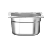 HENDI Bac Gastronorm GN 1/6, Kitchen Line, résistance thermique -40 °C à 250 °C, compatible four et bain-marie, 1,6L, 176x162x(H) 100mm, acier inoxydable (Lot de 6)