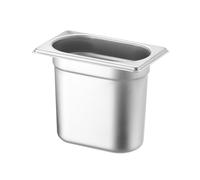 HENDI Bac Gastronorm GN 1/9, Budget Line, résistance thermique -40 °C à 250 °C, compatible four et bain-marie, 1,3L, 176x108x(H)150mm, acier inoxydable