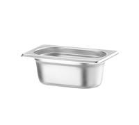 HENDI Bac Gastronorm GN 1/9, Budget Line, Résistance Thermique -40 °C à 250 °C, Compatible Four et Bain-Marie, 0,6L, 176x108x(H) 65mm, Acier Inoxydable