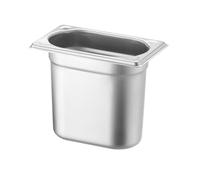 HENDI Bac Gastronorm GN 1/9, Kitchen Line, résistance thermique -40 °C à 250 °C, compatible four et bain-marie, 1,3L, 176x108x(H)150mm, acier inoxydable