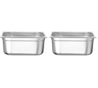 HENDI Bac Gastronorm GN 2/3, Kitchen Line, résistance thermique -40 °C à 250 °C, compatible four et bain-marie, 13L, 354x325x(H) 150mm, acier inoxydable (Lot de 2)