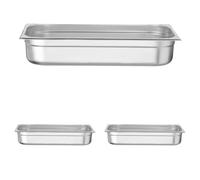 HENDI Bac Gastronorme, GN 1/1, résistance thermique -40 °C à 300 °C, utilisable dans des fours à convection, des réfrigérateurs, des bain-maries, des chafing dishes, 14L, 530x325x(H) 100mm, inox