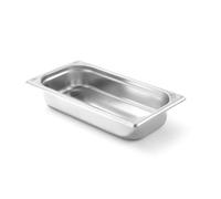 HENDI Bac Gastronorme, GN 1/3, résistance thermique -40 °C à 300 °C, utilisable dans des fours à convection, des réfrigérateurs, des bain-maries, des chafing dishes, 1.5L, 325x176x(H)40mm, inox