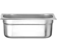 HENDI Bac Gastronorme, GN 1/4, résistance thermique -40 °C à 300 °C, utilisable dans des fours à convection, des réfrigérateurs, des bain-maries, des chafing dishes, 2.8L, 265x162(H)100mm, inox