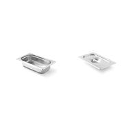 HENDI Bac Gastronorme, GN 1/4, résistance thermique -40 °C à 300 °C, utilisable dans des fours à convection, des réfrigérateurs, 1.8L, 265x162 65mm, inox & 806852 Couvercle Gastronome