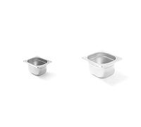 HENDI Bac Gastronorme, GN 1/6, résistance thermique -40 °C à 300 °C, 1.6L, 176x162x100mm, inox & Bac Gastronorme, GN 1/6, résistance thermique -40 °C à 300 °C, 1.6L, 176x162x100mm