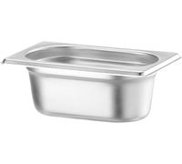 HENDI Bac Gastronorme, GN 1/9, résistance thermique -40 °C à 300 °C, utilisable dans des fours à convection, des réfrigérateurs, des bain-maries, des chafing dishes, 0.6L, 176x108x(H) 65mm, inox