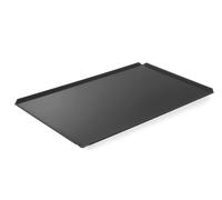 HENDI Plaque de cuisson GN 1/1, revêtement antiadhésif PTFE, avec 4 bords, noir, 530x325x(H)10mm, aluminium