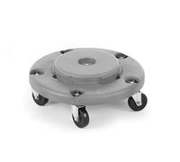 HENDI Base, Support, Chariot Roulant avec Roulettes Pivotantes, Rond 691038 Poubelle Ronde, 455X(H) 165 mm, Gris, Polypropylène