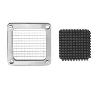 HENDI Bloc de coupe pour coupe-frites, 6 mm, avec plaque de poussée, 110x110x(H)10mm, aluminium et acier inoxydable