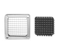 HENDI Bloc de coupe pour coupe-frites, 9 mm, avec plaque de poussée, 110x110x(H)10mm, aluminium et acier inoxydable