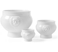 HENDI Bol, tasse, avec tête de lion, pour petit-déjeuner, soupes, céréales, desserts, fruits, convient au lave-vaisselle et micro-ondes, 0.5L, ø138x(H) 95mm, léger, porcelaine blanche (Lot de 5)