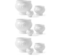 HENDI Bol, tasse, avec tête de lion, pour petit-déjeuner, soupes, céréales, desserts, fruits, convient au lave-vaisselle et micro-ondes, 0.5L, ø138x(H) 95mm, léger, porcelaine blanche (Lot de 3)