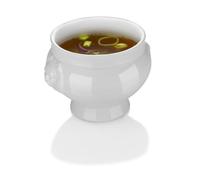 HENDI Bol, tasse, avec tête de lion, pour petit-déjeuner, soupes, céréales, desserts, fruits, convient au lave-vaisselle et micro-ondes, 1L, ø175x(H) 120mm, léger, porcelaine blanche