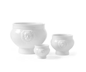 HENDI Bol, tasse, avec tête de lion, pour petit-déjeuner, soupes, céréales, desserts, fruits, convient au lave-vaisselle et micro-ondes, 0.5L, ø138x(H)95mm, léger, porcelaine blanche