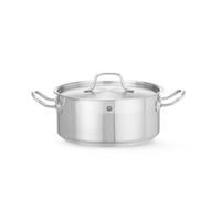 HENDI Casserole, basse - avec couvercle, Profi Line, 4,8L, ⌀240x(H)105mm