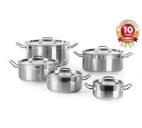 HENDI Casserole, basse - avec couvercle, Profi Line, 7,5L, ⌀280x(H)120mm