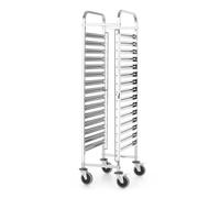 Chariot de débarrassage 15x, HENDI, gamme cuisine, GN 1/1, argent, 380 x 550 x (H) 1705 mm