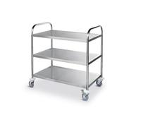 Chariot de service en inox - 3 niveaux - 590x910x (h) 950mm