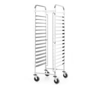 HENDI Chariot pâtissier 600x400 mm, 15 niveaux, charge maximale 100 kg, 470x620x(H)1735mm, acier inoxydable